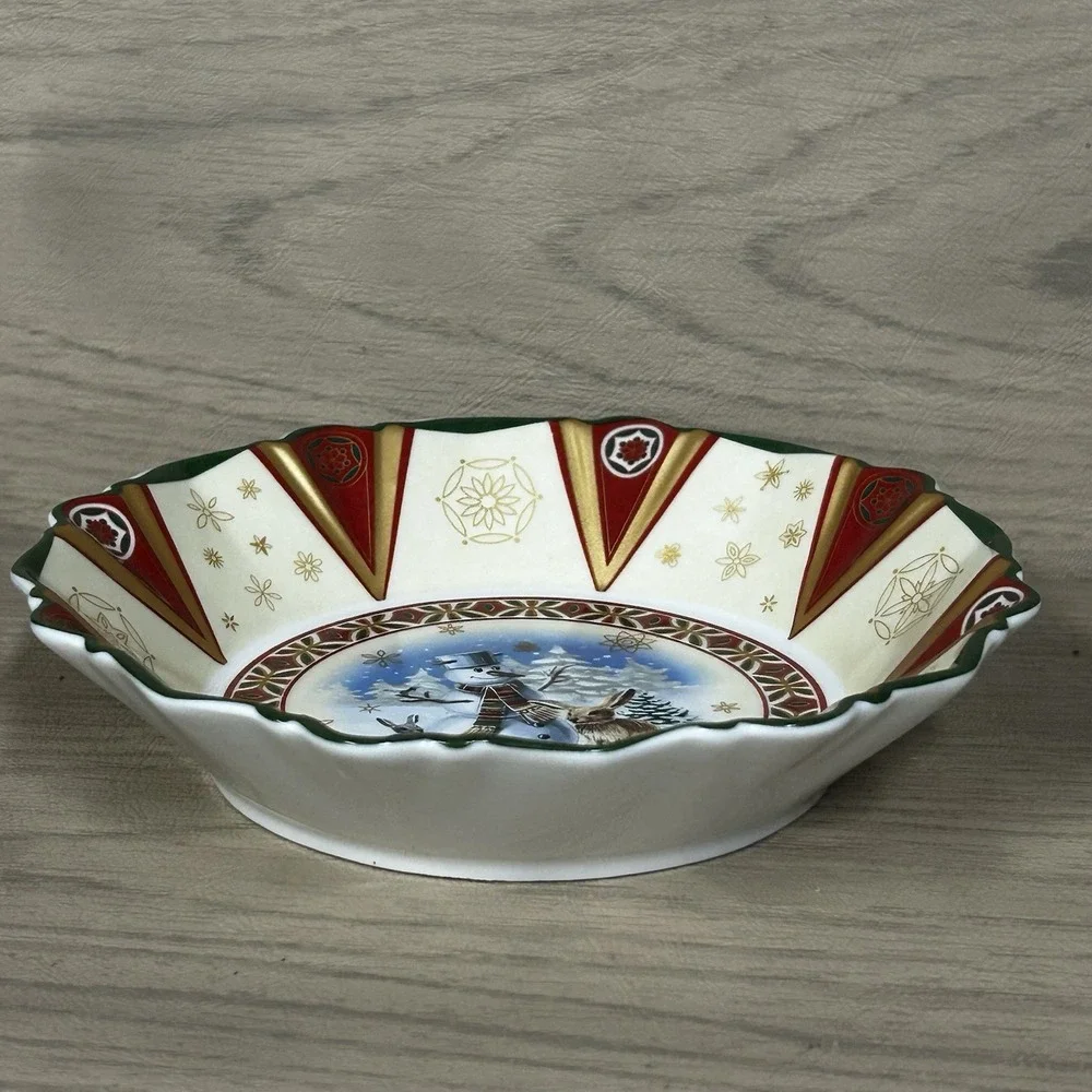 Villeroy & Boch Christmas Theme Toy's Fantasy Snowman Bowl Fruit Sauce 6.25 